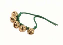Kolli: 5 Plaited wristband, green, with bell