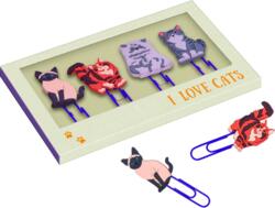 Kolli: 10 Motif paper clip I love cats I love cats & dogs