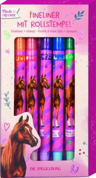 Kolli: 8 Fineliner pen with roller stamp Horse Friends Horse Friends