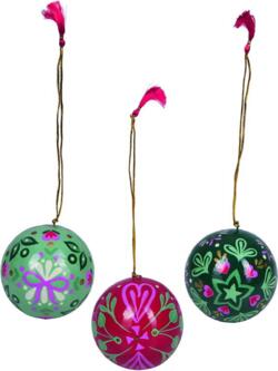 Kolli: 12 Papier-mâché ball  Christmas Pendants