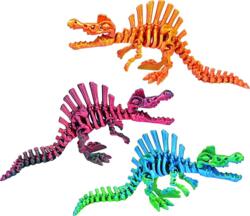 Kolli: 9 3D printed crystal Spinosaurus skeleton 3D creatures