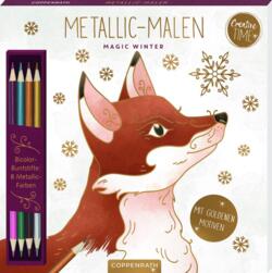 Kolli: 5 Metallic colouring Magic Winter with golden motifs / bicolor pencils: