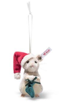 Kolli: 1 Christmas mouse ornament, light grey