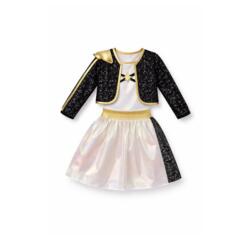 Kolli: 1 Rock Star Warrior Set with Jacket & Attached Shirt, and Skirt, SIZE US 7-8