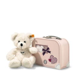 Kolli: 1 Lotte Teddy bear in suitcase, white