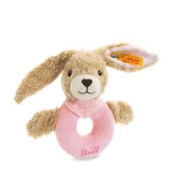 Kolli: 2 Hoppel rabbit grip toy with rattle, pink