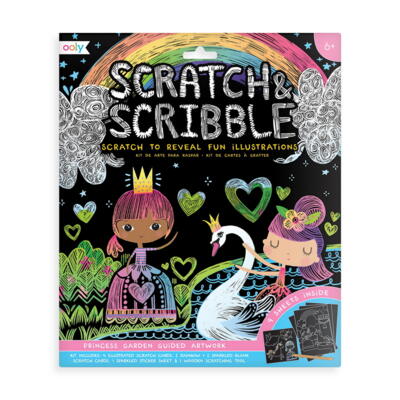 Kolli: 1 Scratch & Scribble Art Kit - Princess Garden