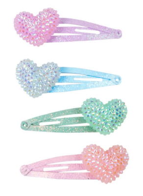 Kolli: 6 Sparkle Heart Bobble Hairclips