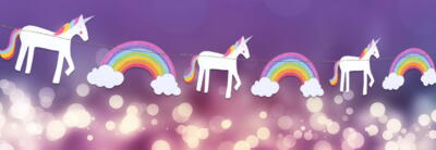 Kolli: 2 Garlands - Unicorn w/ Rainbows