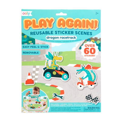 Kolli: 1 Play Again! Reusable Sticker Scenes - Dragon Racetrack