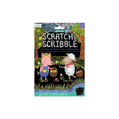 Kolli: 1 Mini Scratch & Scribble - Farm Animals