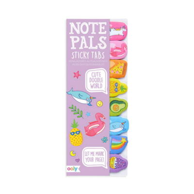 Kolli: 12 Note Pals Sticky Tabs - Cute Doodle World