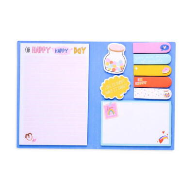 Kolli: 1 Side notes sticky tab note pad - happy day
