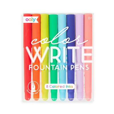 Kolli: 6 Color Write Fountain Pens - Set of 8