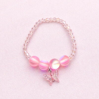 Kolli: 6 Boutique Holo Pink Crystal Bracelet