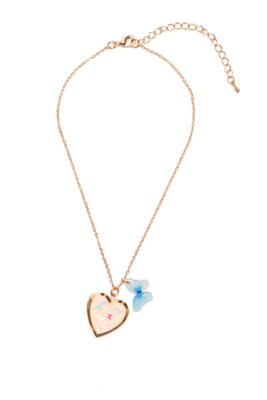 Kolli: 6 Butterfly Heart Locket Necklace