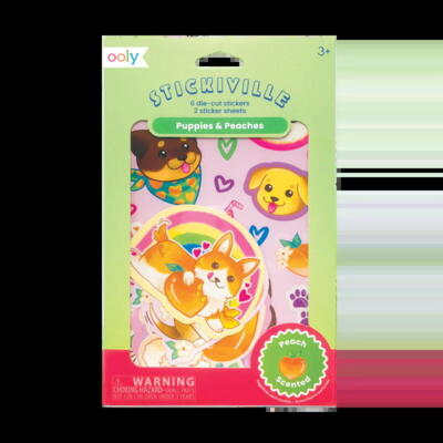 Kolli: 6 Stickiville Stickers: Puppies & Peaches - Scented
