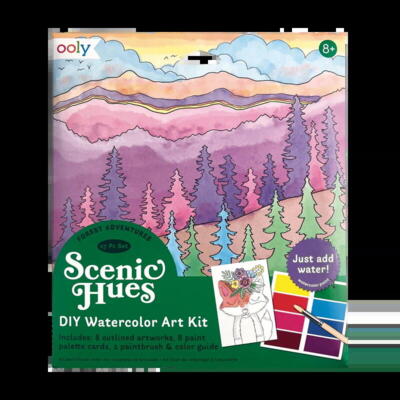 Kolli: 1 Scenic Hues D.I.Y. Watercolor Art Kit - Forest Adventure