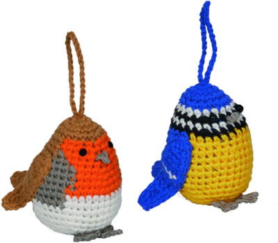 Kolli: 8 Crocheted bird pendant