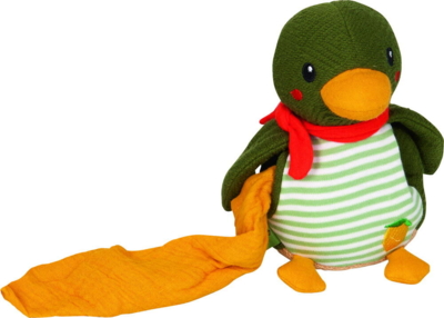 Soft toy with cuddle comforter duck