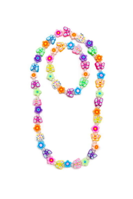 Kolli: 6 Flutter Flowers Necklace & Bracelet Set 2pc