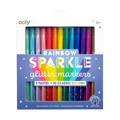 Kolli: 1 Rainbow Sparkle Glitter Markers - NEW DESIGN!