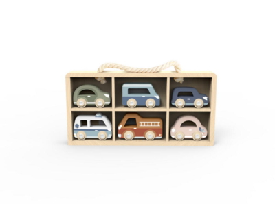 Kolli: 1 Car display case w/6 vehicles