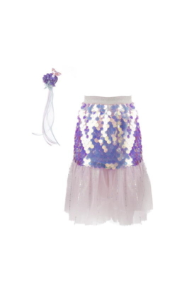 Kolli: 2 Bling Bling Mermaid Skirt & Hairclip Set Pink, SIZE US 4-6