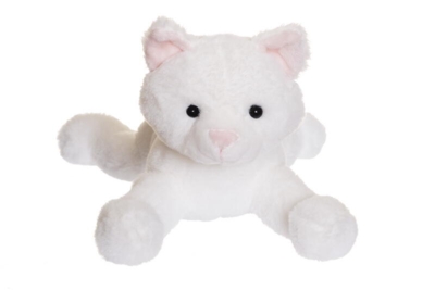 Kolli: 6 Katt, liggande, vit (33cm)