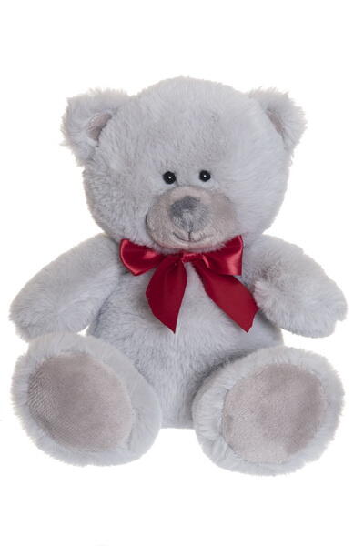 Kolli: 6 Wally, grå, röd rosett, liten (26cm)