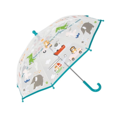 Kolli: 1 Transparent umbrella  animals & transport diam. 70 cm