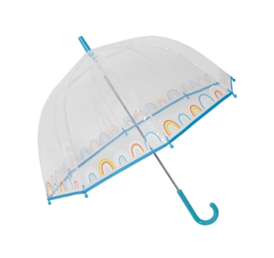 Kolli: 1 Transparent dome umbrella rainbows diam. 68 cm