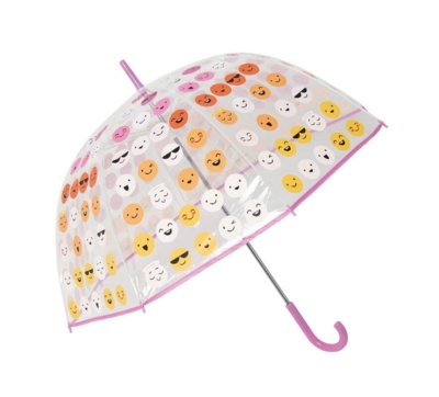 Kolli: 1 Transparent dome umbrella emojis diam. 87 cm