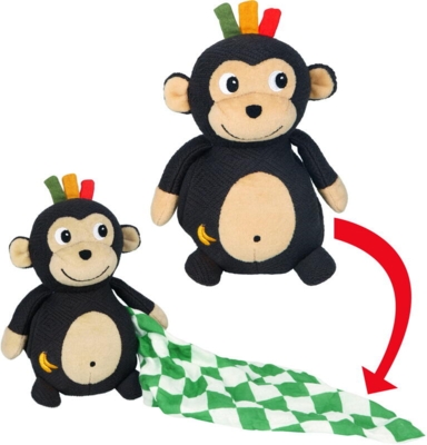 Kolli: 2 Soft toy with cuddle comforter monkey