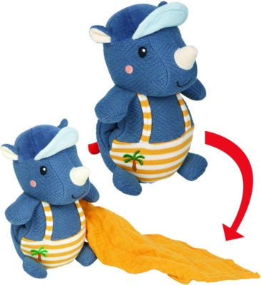 Kolli: 2 Soft toy with cuddle comforter rino