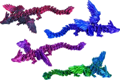 Kolli: 16 3D printed crystal dragon with wings