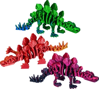 Kolli: 9 3D printed crystal Stegosaurus skeleton