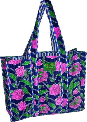 Kolli: 1 Velvet shopper blue flower