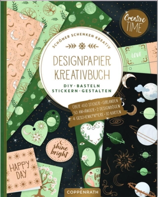 Kolli: 3 Design paper creativity book - sparkle & stars