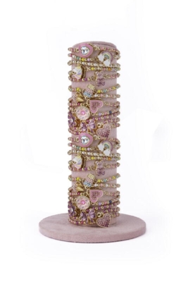 Kolli: 24 Spinner Bracelets with Velvet Stand (24 pcs), 12 styles assorted