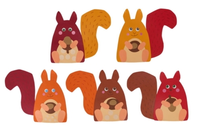 Kolli: 4 Craft Kit - First Cutting Squirrels