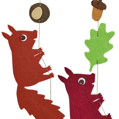 Kolli: 4 Craft Kit – First Threading, Squirrel Felt Garland