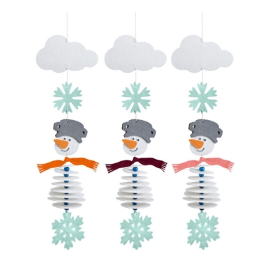Kolli: 4 Craft Kit – First Threading, Snowman Felt Garland