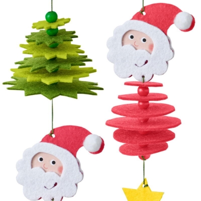 Kolli: 4 Craft Kit – First Threading, Santa Felt Garland