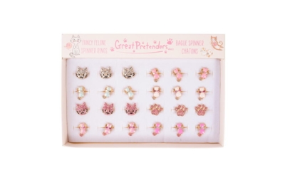 Kolli: 24 Fancy Feline Spinner Rings (24 pcs), 8 styles Assorted