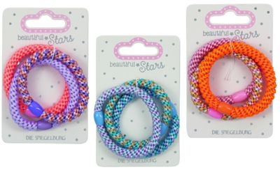 Kolli: 18 Braided hair tie no. 3 Beautiful Stars