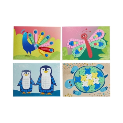 Kolli: 4 Craft Set – First Gluing Fun: Foam Mosaic Animals