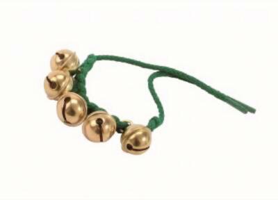 Kolli: 5 Plaited wristband, green, with bell