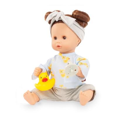 Kolli: 1 Sleepy Aquini Girl, Little Duck, brown hair - 33 cm