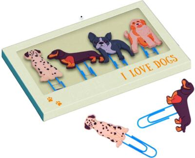 Kolli: 10 Motif paper clip I love dogs I love cats & dogs